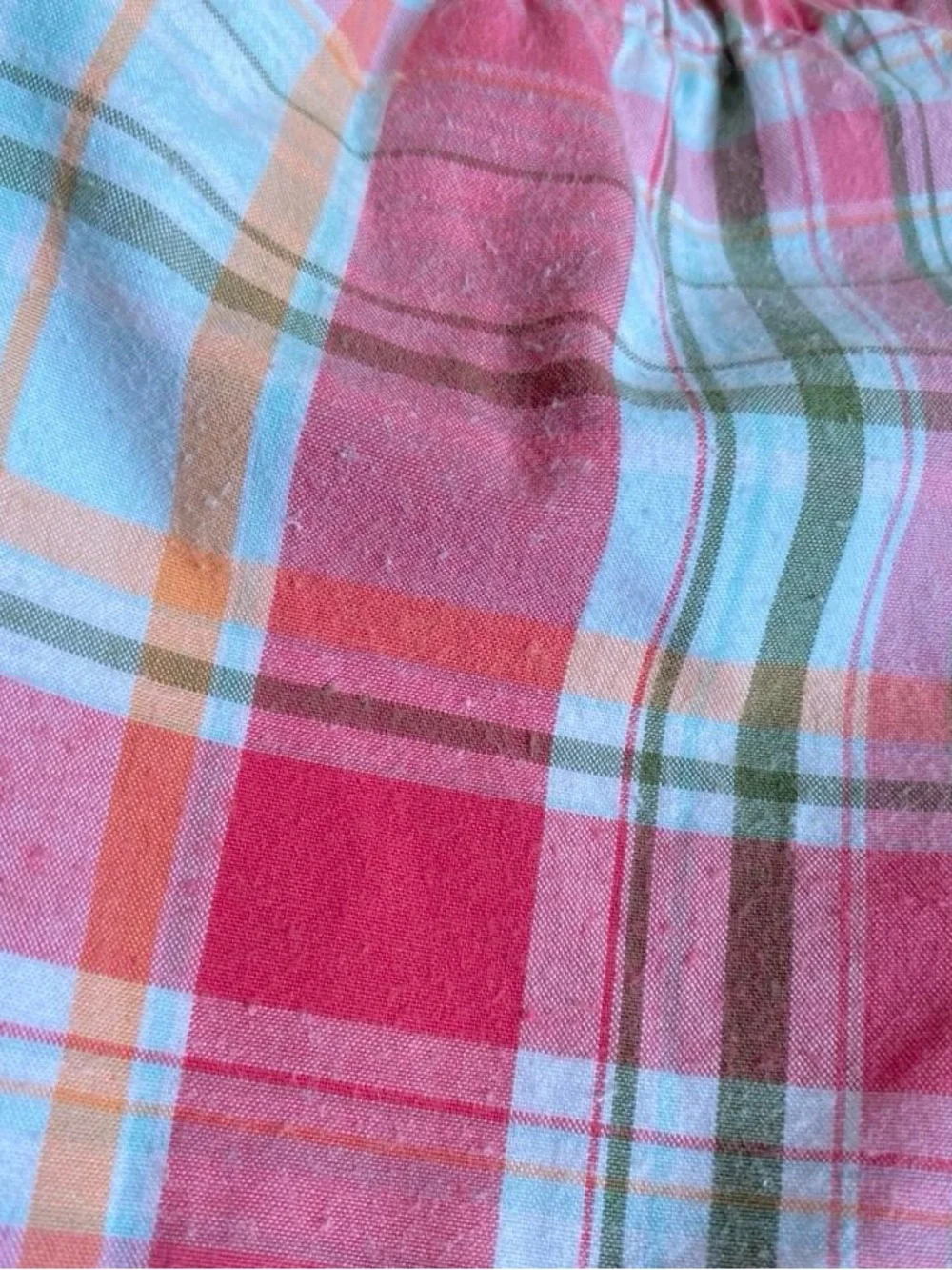 Y2K girls pink plaid cotton halter dress